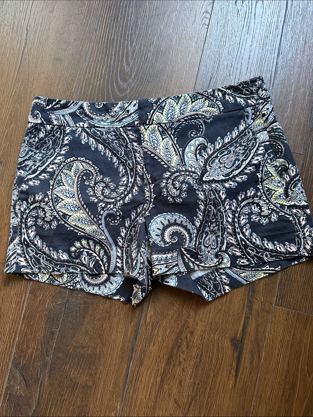 Banana Republic Black Paisley High Waist Shorts